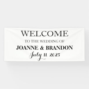 Minimalistische Hochzeit mit Schwarz und Weiß Banner