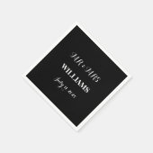 Minimalistische Hochzeit mit Schwarz und Weiß Serviette (Ecke)