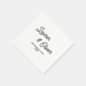 Minimalistische Hochzeit mit Schwarz und Weiß Serviette (Ecke)