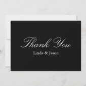 Minimalistische Hochzeit mit Schwarz/Weiß Danke Ka Einladung (Vorderseite)