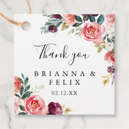 Minimalistische Hochzeit mit tropischen Farben im  Geschenkanhänger