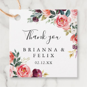 Minimalistische Hochzeit mit tropischen Farben im  Geschenkanhänger