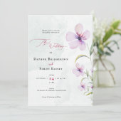 Minimalistische Hochzeit mit Wasserfarben Einladung (Stehend Vorderseite)