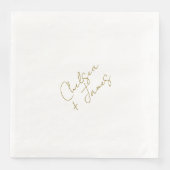 Minimalistische Hochzeit mit weißem und olive-grün Serviette (Vorderseite)