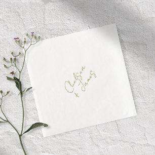 Minimalistische Hochzeit mit weißem und olive-grün Serviette