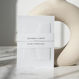 Minimalistische Hochzeit mit weißem und schwarzem  Einladungsbanderole