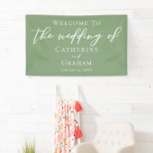 Minimalistische Hochzeit mit weißer Schrift Banner (Insitu)