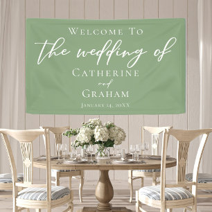 Minimalistische Hochzeit mit weißer Schrift Banner