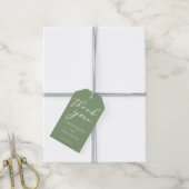 Minimalistische Hochzeit mit weißer Schrift Geschenkanhänger (Mit Garn)
