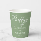 Minimalistische Hochzeit mit weißer Schrift Pappbecher (Vorderseite)