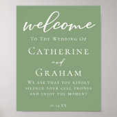 Minimalistische Hochzeit mit weißer Schrift Poster (Vorne)