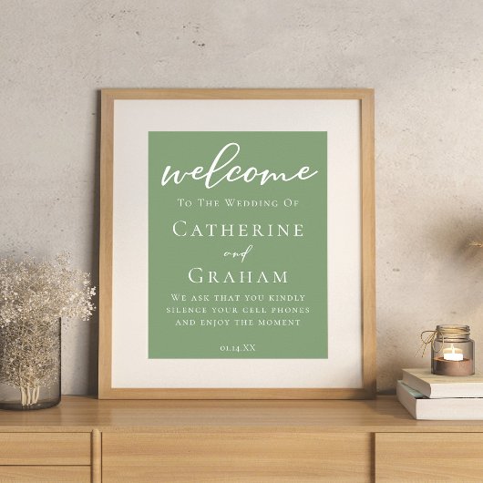 Minimalistische Hochzeit mit weißer Schrift Poster