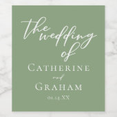 Minimalistische Hochzeit mit weißer Schrift Weinetikett (Einzelnes Label)