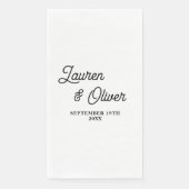 Minimalistische Hochzeit mit White Script Serviette (Vorderseite)
