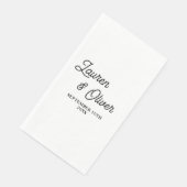 Minimalistische Hochzeit mit White Script Serviette (Ecke)