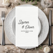 Minimalistische Hochzeit mit White Script Serviette
