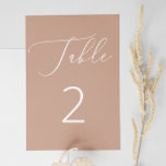 Minimalistische Hochzeit mit zartem Mute Peach Bei Tischnummer<br><div class="desc">Diese elegante Hochzeitskarte mit einem sanften, gedämpften pfirsichfarbenen Hintergrund, mit einem zarten, weißen Drehbuch und einer klaren Nummerierung. Der sanfte pinkfarbene Ton verleiht ihm ein romantisches und modernes Aussehen - ideal für Frühlings- oder Hochzeiten im Herbst, blütenfarbene Paletten oder minimalistische Feiern. Diese Tischnummer mit ihrer dezenten, warmen Farbgebung und der...</div>