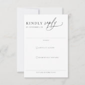 Minimalistische Hochzeit mit zeitgenössischem Chic RSVP Karte (Vorderseite)