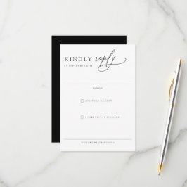 Minimalistische Hochzeit mit zeitgenössischem Chic RSVP Karte