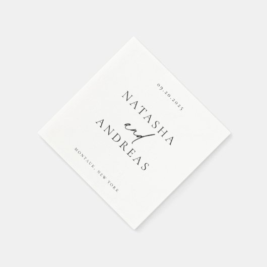 Minimalistische Hochzeit mit zeitgenössischem Chic Serviette (Ecke)