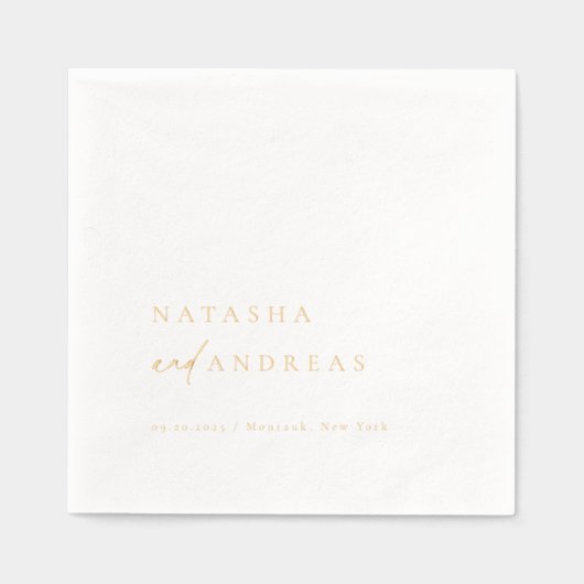 Minimalistische Hochzeit mit zeitgenössischem Chic Servietten Mit Folie (Vorderseite)