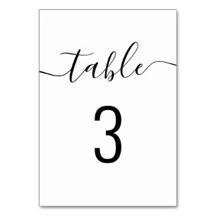 Minimalistische Hochzeit   Moderne saubere Kalligr Tischnummer