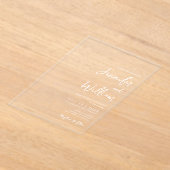 Minimalistische Hochzeit Moderne Script Typografie Acryleinladungen (Ablage )