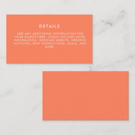 Minimalistische Hochzeit moderner elektrischer Man Begleitkarte (Vorne/Hinten)