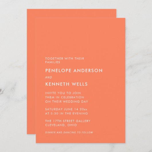 Minimalistische Hochzeit moderner elektrischer Man Einladung (Vorne/Hinten)