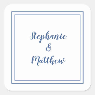 Minimalistische Hochzeit Moderner Gefallen Danke B Quadratischer Aufkleber
