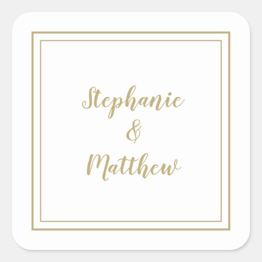 Minimalistische Hochzeit Moderner Gefallen Danke G Quadratischer Aufkleber (Vorderseite)