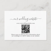 Minimalistische Hochzeit moderner Kalligrafie-QR-C Begleitkarte (Vorderseite)