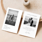 Minimalistische Hochzeit moderner Typografie-Fotos Dankeskarte