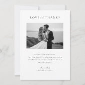 Minimalistische Hochzeit moderner Typografie-Fotos Dankeskarte (Rückseite)