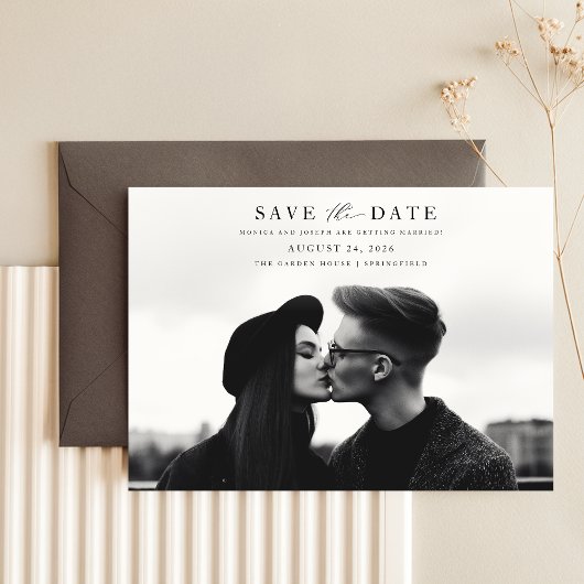 Minimalistische Hochzeit moderner Typografie-Fotos Save The Date