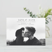 Minimalistische Hochzeit moderner Typografie-Fotos Save The Date (Stehend Vorderseite)