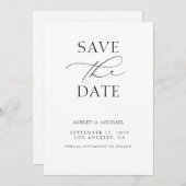 Minimalistische Hochzeit moderner Typografie Save The Date (Vorne/Hinten)