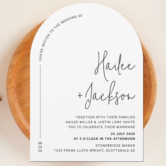 Minimalistische Hochzeit Modernes, schlichtes Desi Einladung