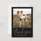 Minimalistische Hochzeit Modernes, stilvolles Scri Dankeskarte (Vorderseite)