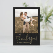 Minimalistische Hochzeit Modernes, stilvolles Scri Dankeskarte (Stehend Vorderseite)