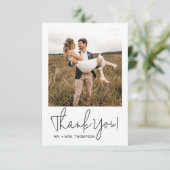 Minimalistische Hochzeit Modernes, stilvolles Scri Dankeskarte (Stehend Vorderseite)