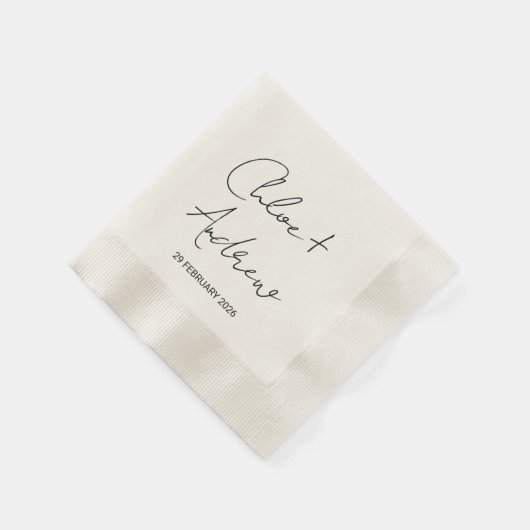 Minimalistische Hochzeit Napkin Serviette (Ecke)