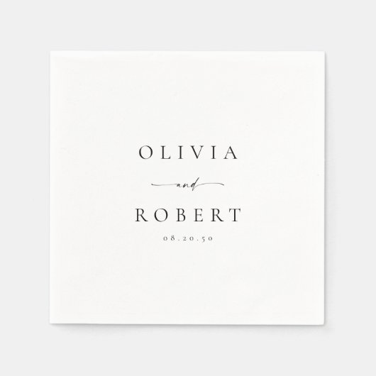 Minimalistische Hochzeit Napkins Serviette (Vorderseite)