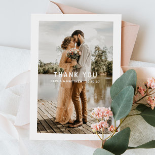 Minimalistische Hochzeit Neutrales Einfaches Sau Dankeskarte