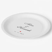 Minimalistische Hochzeit oder Jahrestag Pappteller (Schrägansicht)