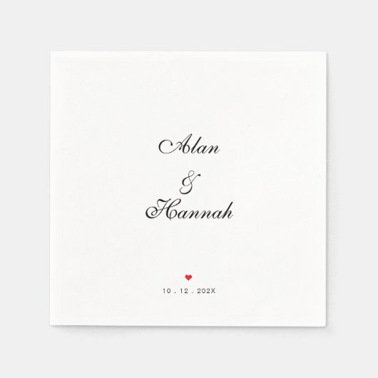 Minimalistische Hochzeit oder Jahrestag Serviette (Vorderseite)