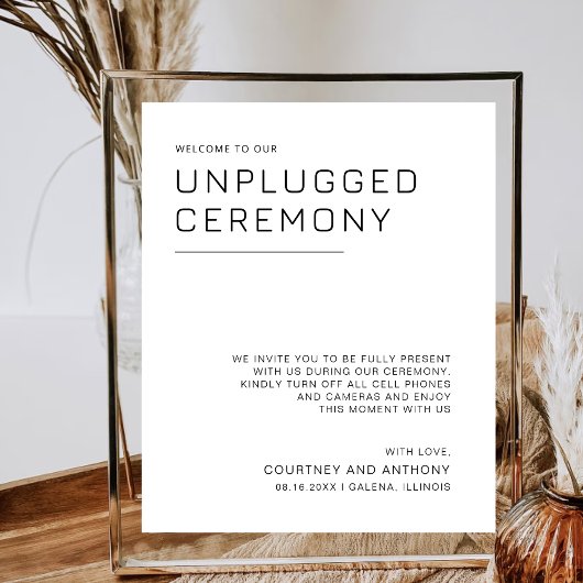 Minimalistische Hochzeit ohne Steckverbindung Poster