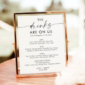 Minimalistische Hochzeit Open Bar Sign | Funny Bar Poster