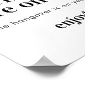 Minimalistische Hochzeit Open Bar Sign | Funny Bar Poster (Ecke)