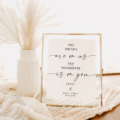 Minimalistische Hochzeit Open Bar Sign, Modernes B Poster
